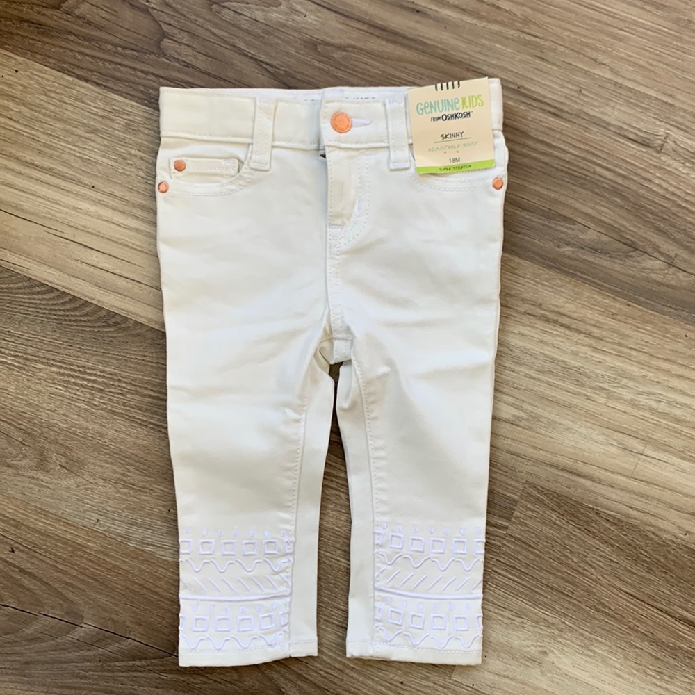 Genuine Kids Oshkosh Pants White Skinny Jeans White Stretch 18m White Osh Kosh 🆕